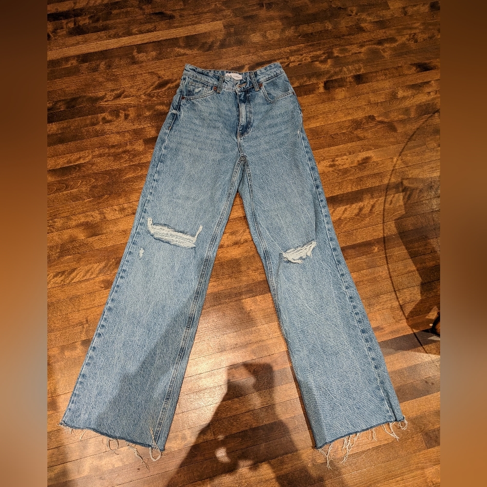 Zara high waisted wide leg jeans